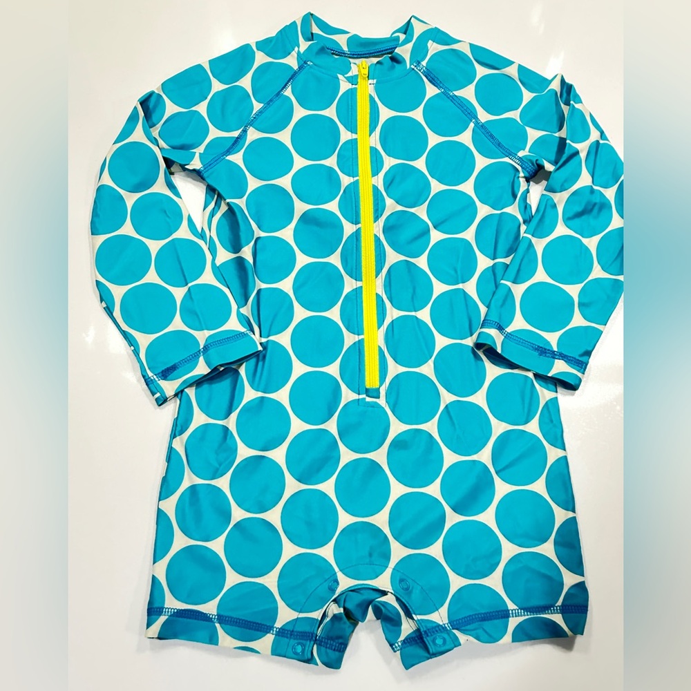 Primary Turquoise and Yellow Kids Swim Rashguard
